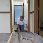 Setting up for Hallway carpet installation.